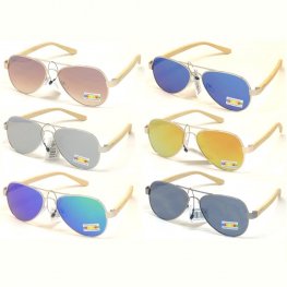 Bamboo Aviator Polycarbonate Sunglasses SUP-BA100  Bamboo Aviator Polycarbonate Sunglasses SUP-BA100