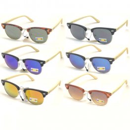 Bamboo Clubmaster Polycarbonate Sunglasses SUP-BA101  Bamboo Clubmaster Polycarbonate Sunglasses SUP-BA101