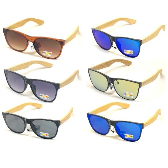 Bamboo Fashion Polycarbonate Sunglasses SUP-BA103