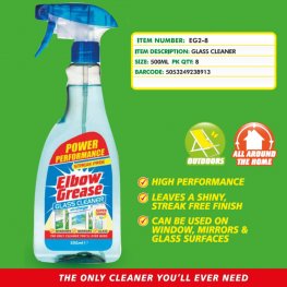 ELBOW GREASE GLASS CLEANER 500ML  ELBOW GREASE GLASS CLEANER 500ML