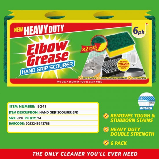 ELBOW GREASE KITCHEN SCOURER 6PK