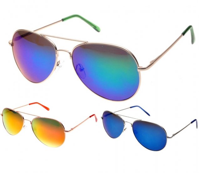 Aviator Metal Sunglasses (Spring Arm Tinted Lens) RB004-2