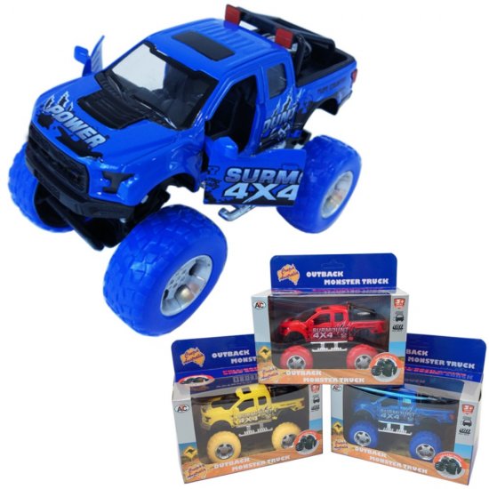 1:32 Diecast Model Off-Road Pick-Up Outback Monster Truck 6 Colors Asst. AO854W