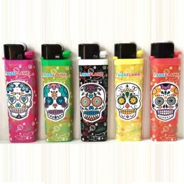 Skull Pattern Black Head Disposable Gas & Flint Lighters - DL-845-SK  Skull Pattern Black Head Disposable Gas & Flint Lighters - DL-845-SK