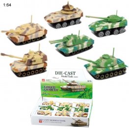 3" Diecast Models 1:64 Combat Tank (6 Assot.) MLQ2497D-12  3" Diecast Models 1:64 Combat Tank (6 Assot.) MLQ2497D-12