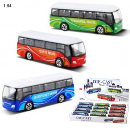 4" Diecast Models 1:64 CityBus (3 Assot.) MLQ2499D-12  4" Diecast Models 1:64 CityBus (3 Assot.) MLQ2499D-12