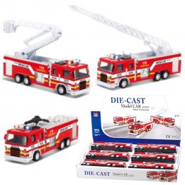 7" Diecast Models 1:32 Fire Engine Truck (3 Assot) MLQ2558D-6  7" Diecast Models 1:32 Fire Engine Truck (3 Assot) MLQ2558D-6