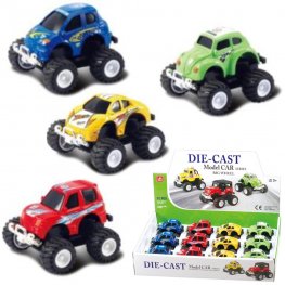 3.5" Diecast Models 1:64 Big Wheel Cars (4 Assorted) MLQ2565D-12  3.5" Diecast Models 1:64 Big Wheel Cars (4 Assorted) MLQ2565D-12