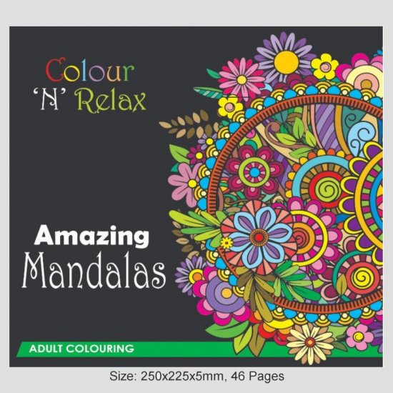 Colour \'N\' Relax Amazing Mandalas (46 Pages Adult Colouring Book) MM47463