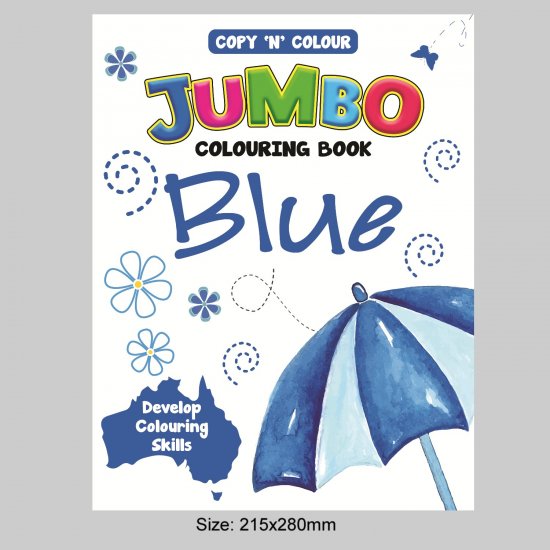 64 Pages Copy \'N\' Colour Jumbo Colouring Book BLUE (MM76359)