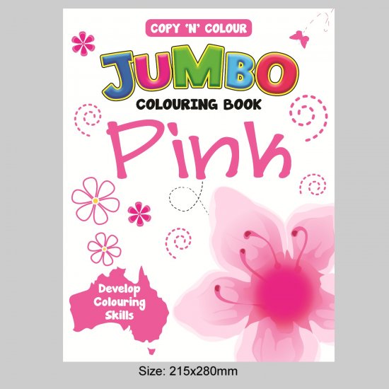 64 Pages Copy \'N\' Colour Jumbo Colouring Book PINK (MM76366)