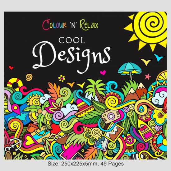 Colour \'N\' Relax Cool Designs (46 Pages Adult Colouring Book) MM87103