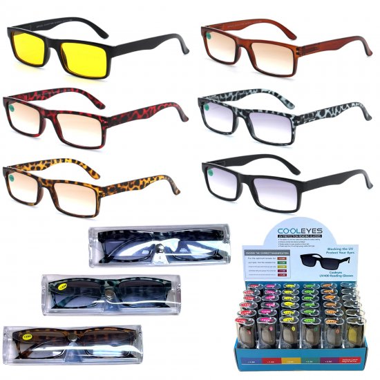 UV400 Protaction Reading Glasses with Case in Display Box (Mixed strength) R9097C-CD36