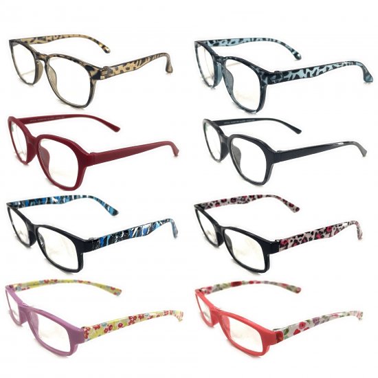 Ladies Fashion Plastic Reading Glasses 4 Style Asstd R9262-65