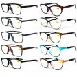 Spring Temple Plastic Unisex Reading Glasses 2 Style Asstd R9276-77