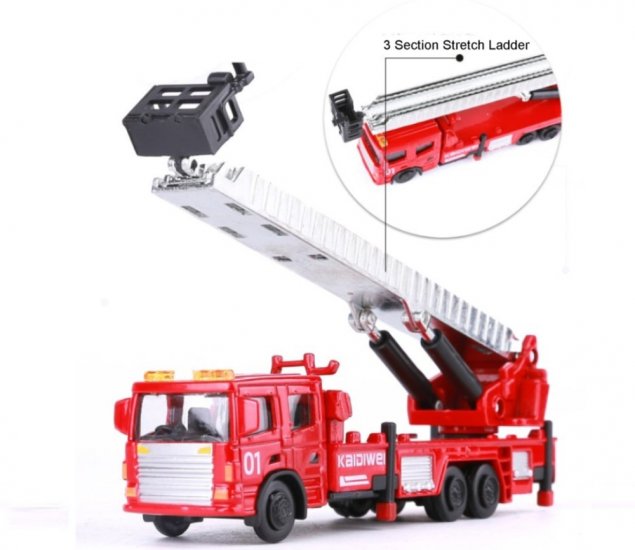 1:72 Ladder Fire Engine, Heavy Die cast Model KDW627012W