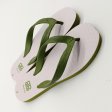 Mens Double Pluggers Sandals - White/Amy Green SLP-MD006