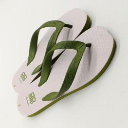 Mens Double Pluggers Sandals - White/Amy Green SLP-MD006  Mens Double Pluggers Sandals - White/Amy Green SLP-MD006