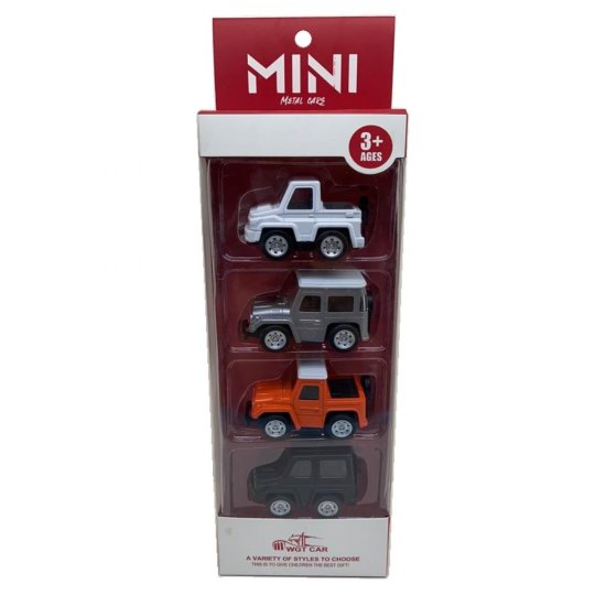 3\" Diecast Mini Pick-Up Vehicle 4 Style Mixed in Hangsell Window Box WGT2408-4