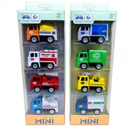 3" Diecast Mini Engineering Vehicle 8 Style, 4pcs Mixed in Hangsell Window Box WGT2411-4  3" Diecast Mini Engineering Vehicle 8 Style, 4pcs Mixed in Hangsell Window Box WGT2411-4