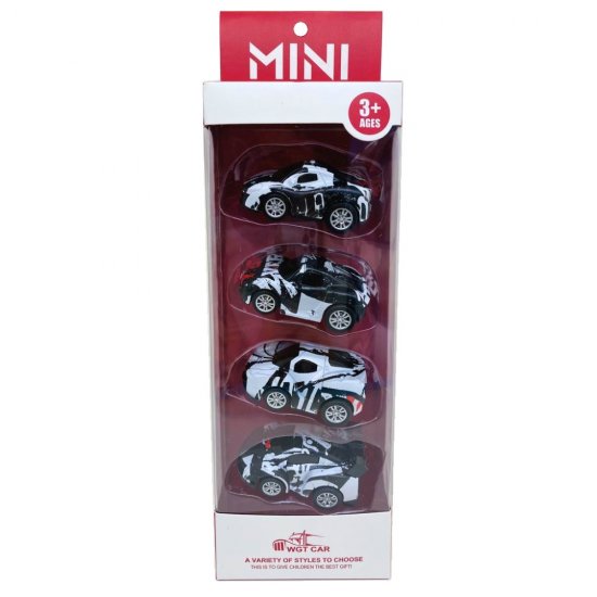 3\" Diecast Mini Car Vehicle with Paint, 4 Style Mixed in Hangsell Window Box WGT2414-4